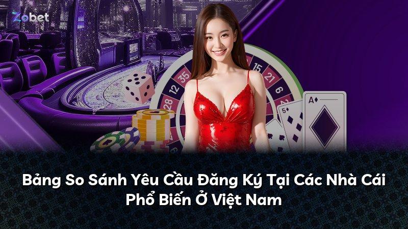 Bảng So Sánh Yêu Cầu Đăng Ký Tại Các Nhà Cái Phổ Biến Ở Việt Nam